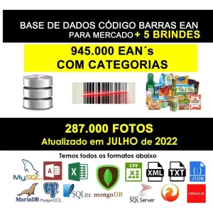 Banco De Dados 900.000 Produtos + Ean + 63.500 Imagens