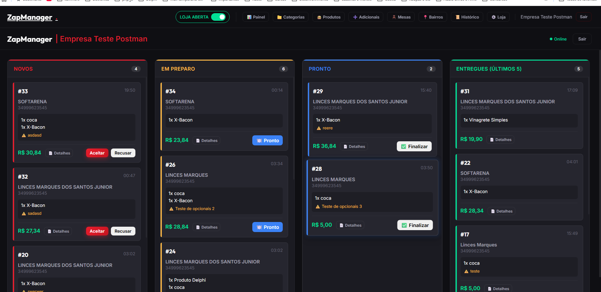 Zap Zap Delivery - BackEnd Web
